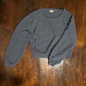 Blue Scoop Neck Sweater